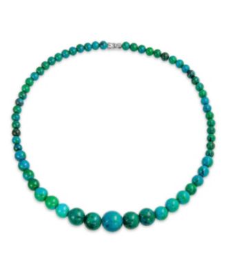 Graduated Round Bead Ball Strand Natural Stone Necklace 18 Inches