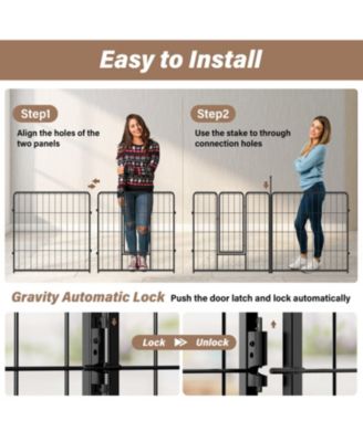 Dog Playpen Adjustable Folding Portable Pet Fence For Small To Medium Dogs Indoor Outdoor Use