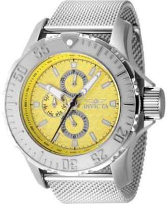 Men's 48014 Vintage  Quartz Chronograph Yellow Dial Watch