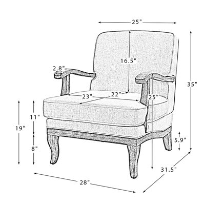 Solid Wood Rinaldo Farmhouse Armchair