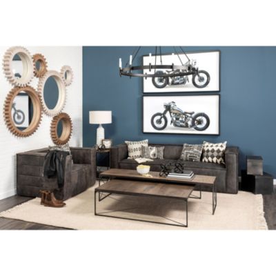 Mango Wood Top and Iron Base Accent Bench – Rectangular Design for Entryway & Living Room
