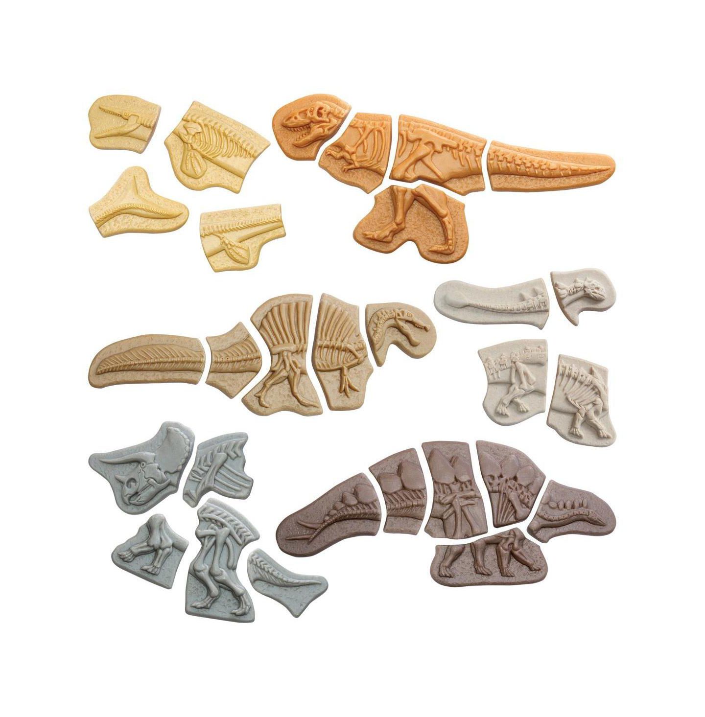 Детские игрушки Yellow Door Dig and Discover Dinosaur Tactile Skeletons - Set of 6, цвет: Разноцветный — фото 1