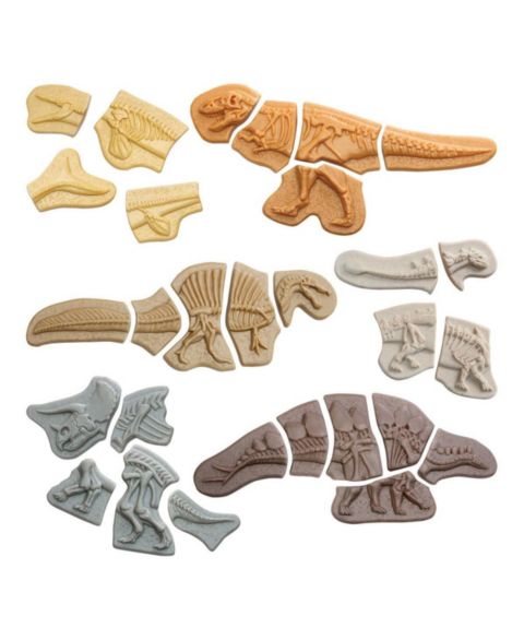 Детские игрушки Yellow Door Dig and Discover Dinosaur Tactile Skeletons - Set of 6, цвет: Разноцветный