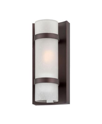 Bronze and White Glass Wall Sconce