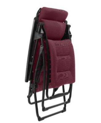 Steel Zero Gravity Chair with Red Cushion – Outdoor Recliner for Ultimate Comfort