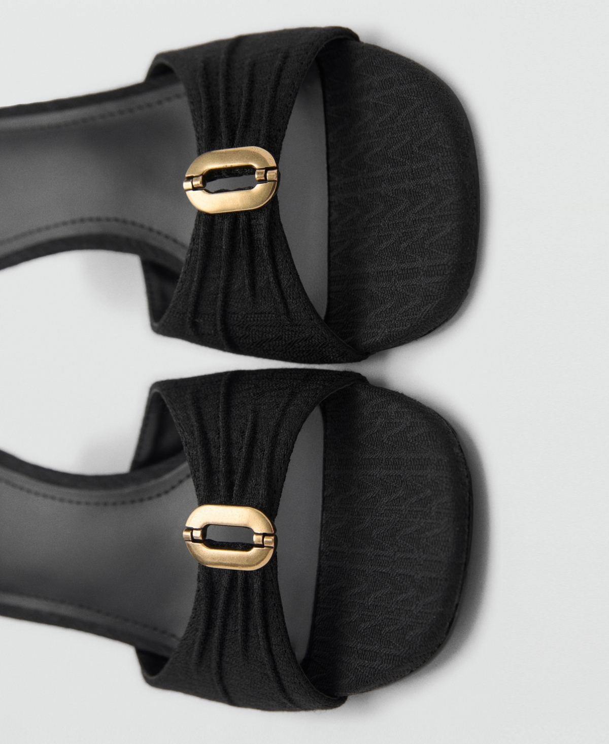 Shop Mango Women's Metallic Detail Heeled Sandals In Black