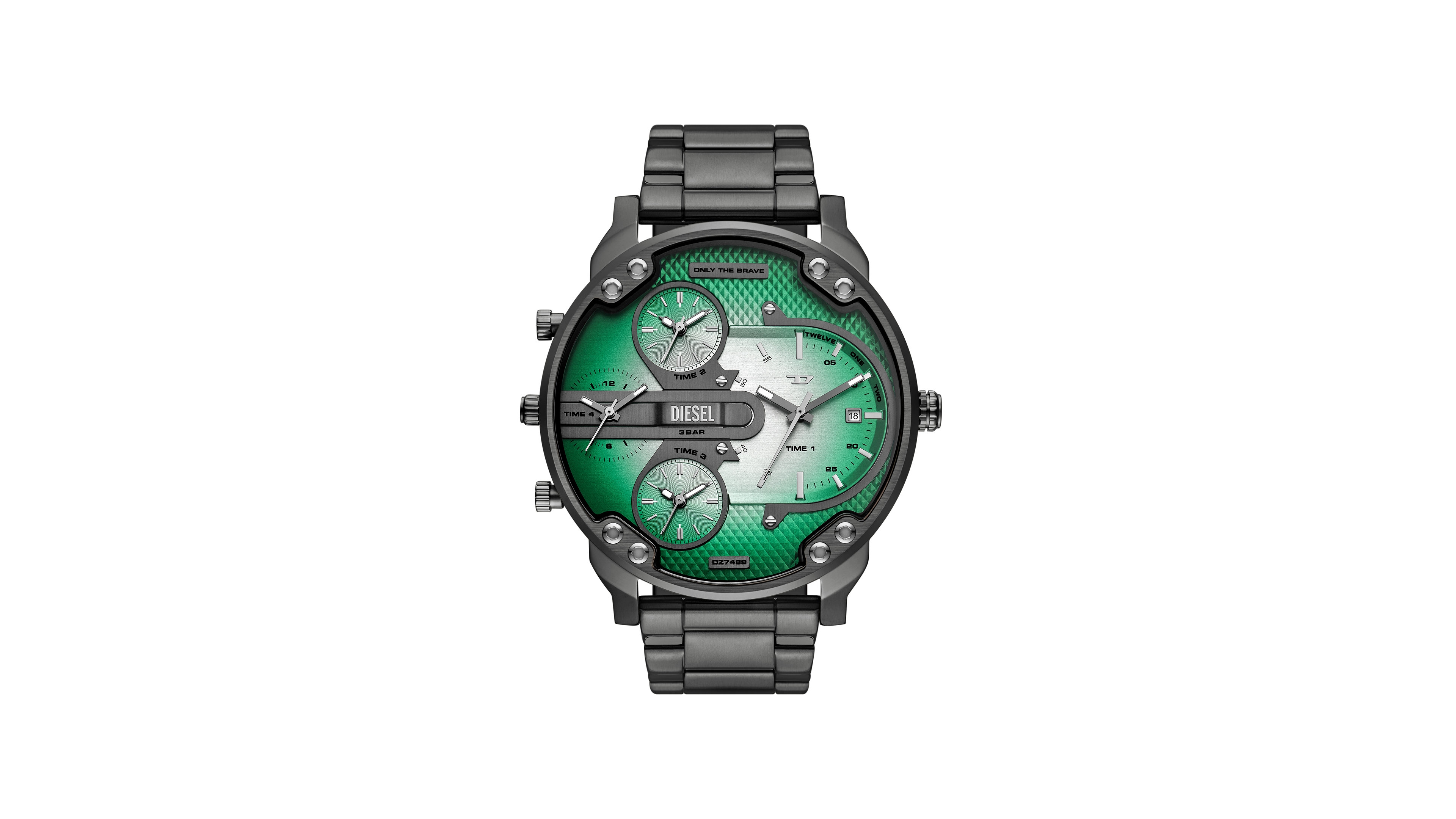 Diesel Men's Mr. Daddy Slim Quartz Three-Hand Date Gunmetal Stainless Steel Watch, 54mm