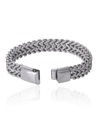 Men's Silver-Tone Woven Chain Bracelet