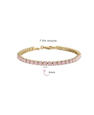 Classic 12CTW Prong Basket Set Solitaire Round Cubic Zirconia Cabochon CZ Tennis Bracelet Gold Plated 7.5 Inch