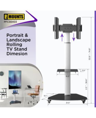 Premium Portrait & Landscape Rolling TV Stand Mount for 32"-84" TVs Holds up to 88Lbs