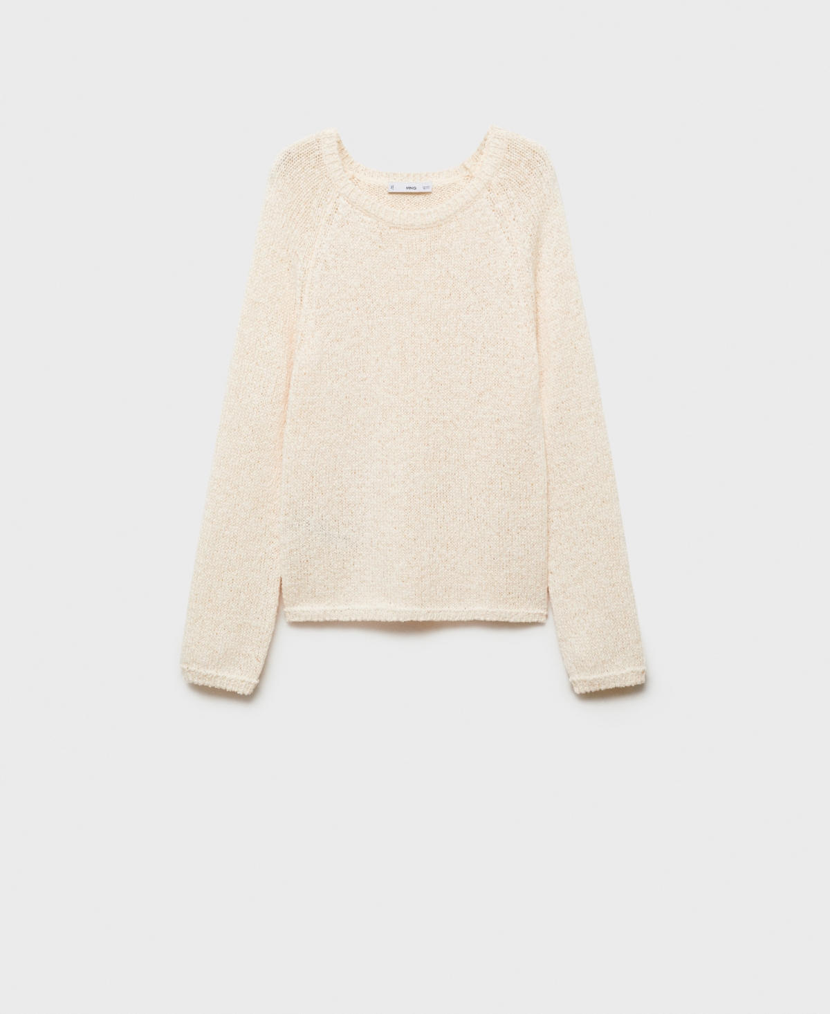 Mango Women's Round-neck Crochet Sweater In Ecru