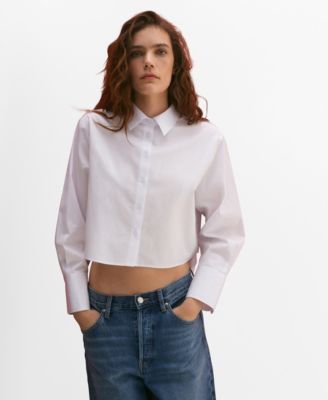 MANGO - Women's Regular Cropped Shirt