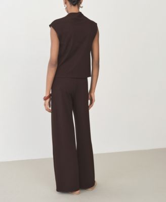 Women's Elastic Waist Wide Leg Trousers