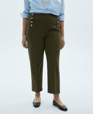 Women's Jewel Buttoned Straight Pants