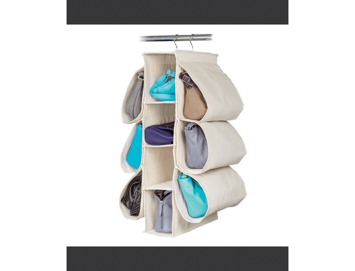 Canvas Hanging Purse Organizer - Beige