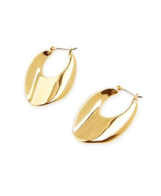 Sculpted Oval Hoop Earrings