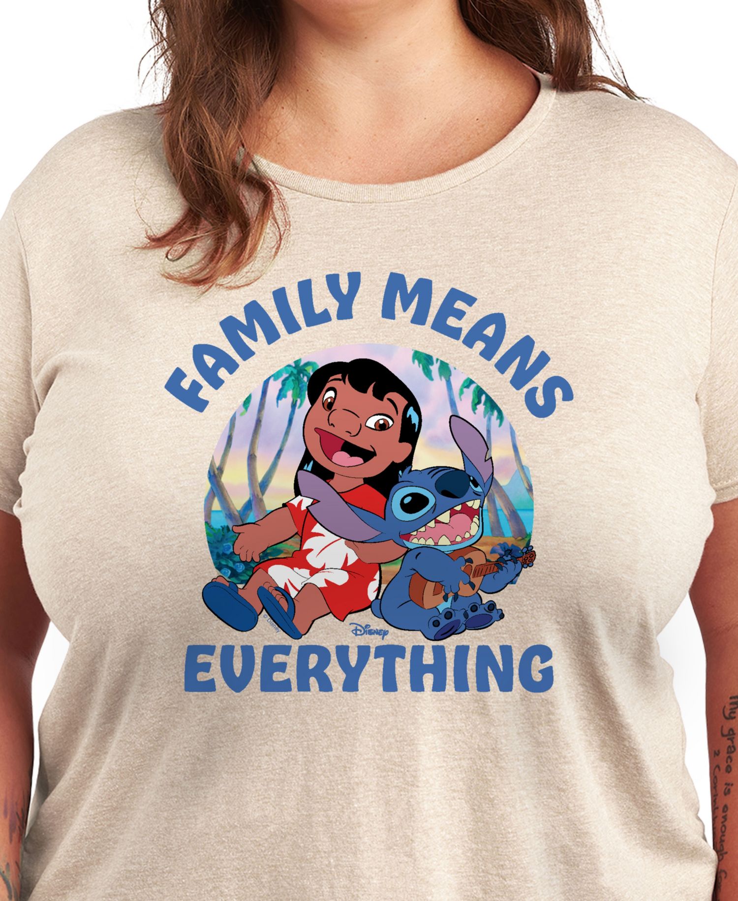 Plus Size Lilo Stitch Family Means Everything Graphic T-Shirt