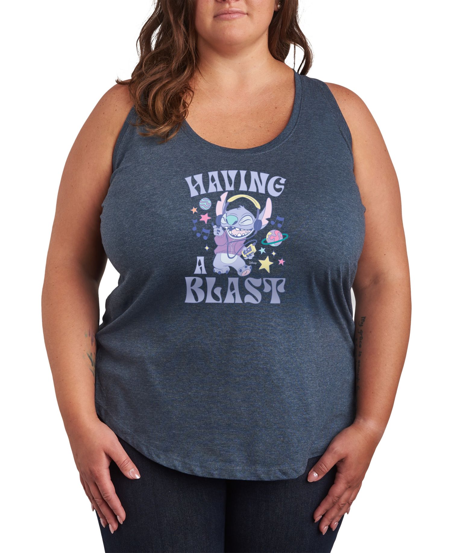 Plus Size Lilo Stitch Having A Blast Graphic Tank Top