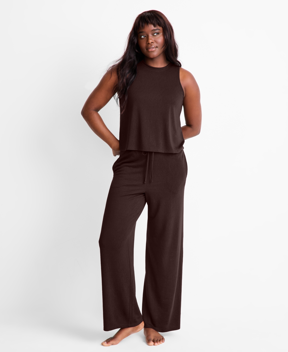 Women's Relaxed Sleep Muscle Tank Top, Exclusively at Macy's - Teal Sapphire