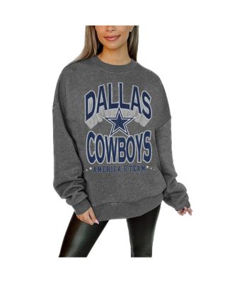 Gameday Couture - Women's Charcoal Dallas Cowboys Long Weekend Premium Fleece Drop Shoulder Pullover Sweatshirt