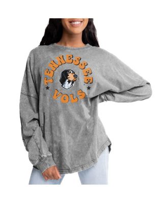 Gameday Couture - Women's Gray Tennessee Volunteers Playing Around Faded Wash Oversized Long Sleeve T-Shirt