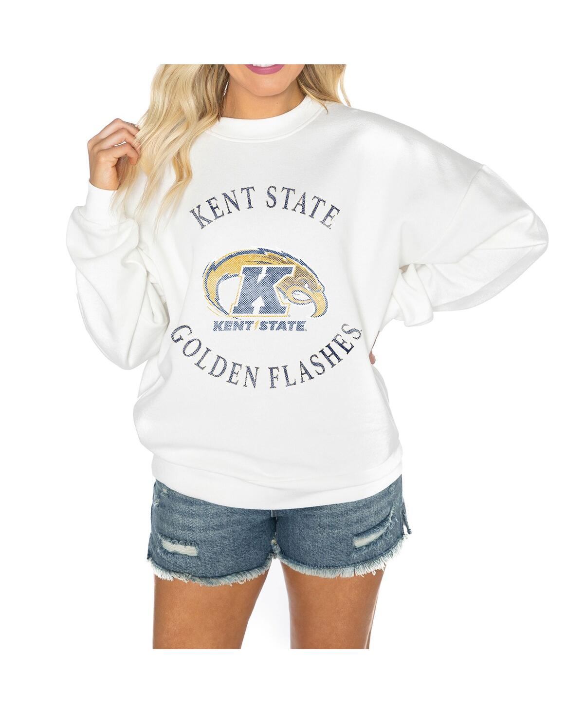 Gameday Couture Women's White Coastal Carolina Chanticleers Good Vibes Premium Fleece Drop Shoulder Pullover Sweatsh In White