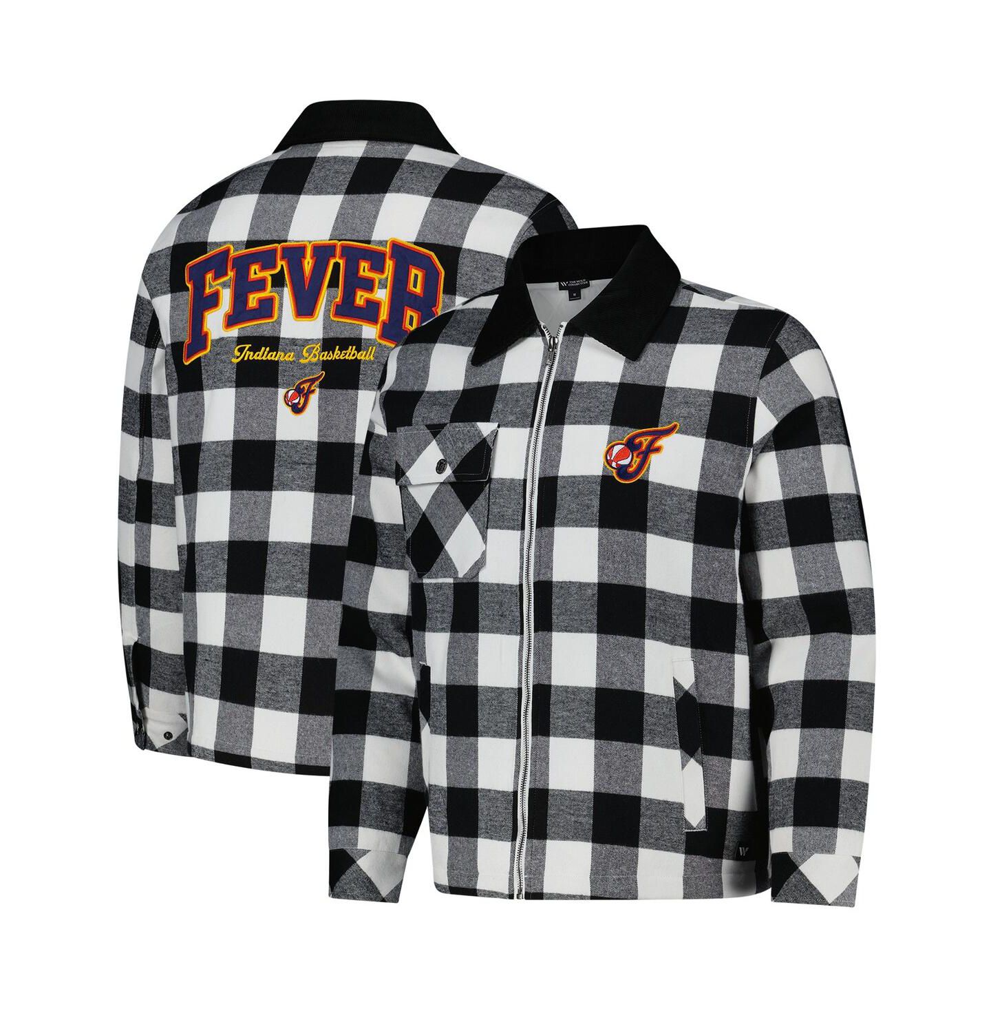 Женские куртки The Wild Collective and Black/White Indiana Fever Flannel Full-Zip Shacket — фото 1