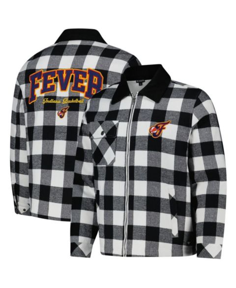 Женские куртки The Wild Collective Men's and Women's Black/White Indiana Fever Flannel Full-Zip Shacket