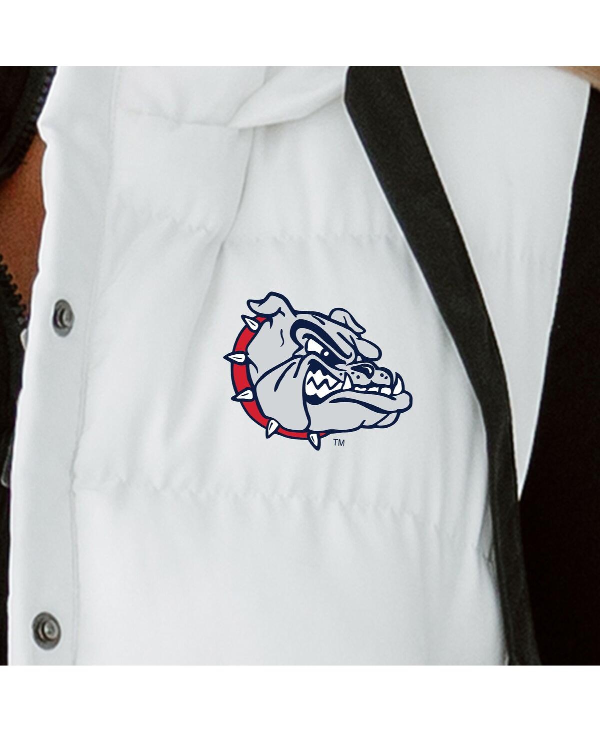 Gameday Couture Women's White Gonzaga Bulldogs Hooded Full-Snap Puffer Vest