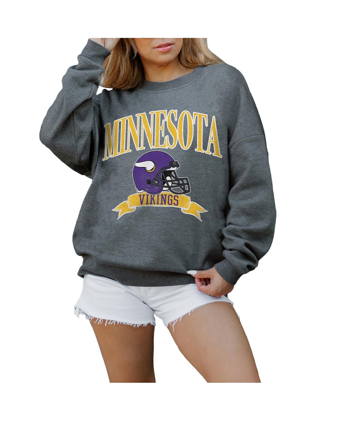 Gameday Couture Women's Charcoal Tampa Bay Buccaneers Seal The Deal Premium Fleece Drop Shoulder Pullover Sweatshirt In Charcoal