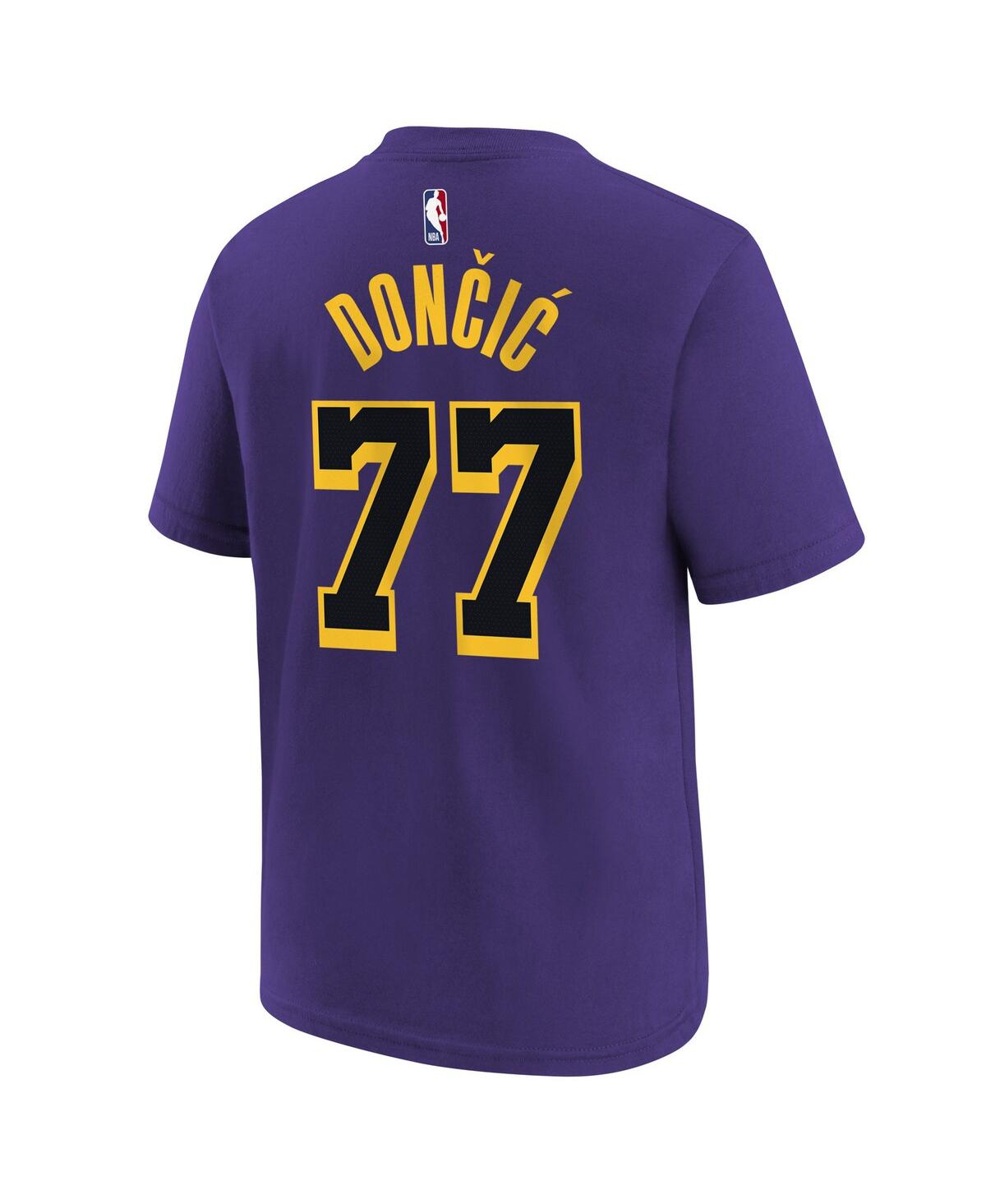 Jordan Big Boys And Girls Luka Doncic Purple Los Angeles Lakers Statement Edition Name Number T-shirt In Purple