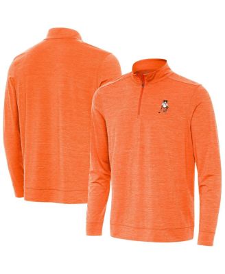 Antigua - Men's Heather Orange Clemson Tigers Golfer Bright Quarter-Zip Top