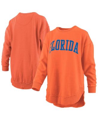 Women's Orange Florida Gators Melange Poncho Vintage Fleece Long Sleeve Pullover Sweatshirt