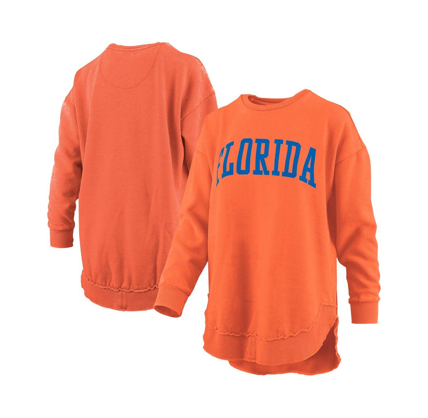 Women's Orange Florida Gators Melange Poncho Vintage Fleece Long Sleeve Pullover Sweatshirt