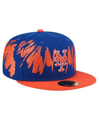 Men's Royal/Orange New York Mets Retro Pattern 59FIFTY Fitted Hat
