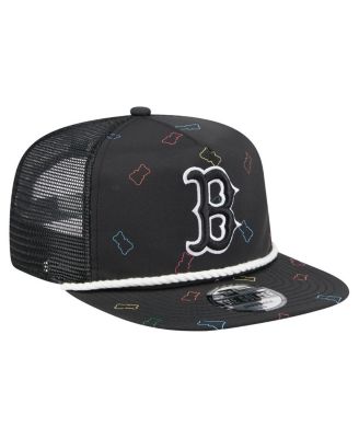 Men's Black Boston Red Sox Gummy Golfer Trucker Adjustable Hat