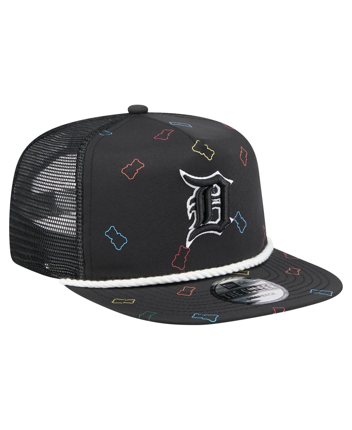 New Era Men's Black Detroit Tigers Gummy Golfer Trucker Adjustable Hat In Black