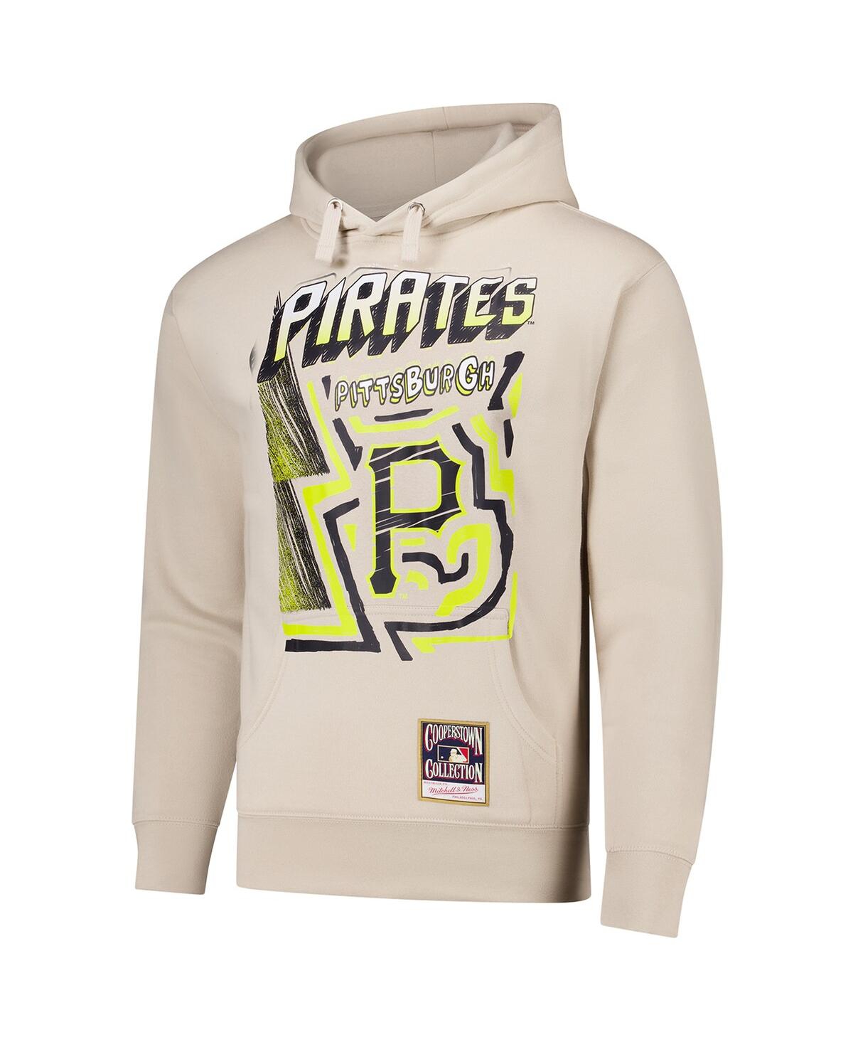 Mitchell & Ness Men's Cream Pittsburgh Pirates Sidewalk Sketch Pullover Hoodie In Cream