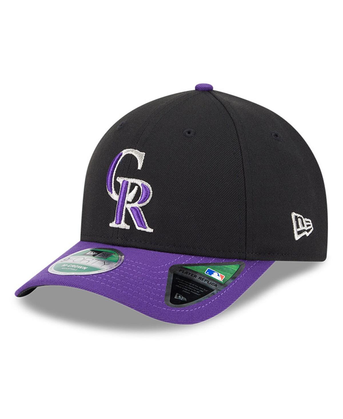 NEW ERA MEN'S BLACK/PURPLE COLORADO ROCKIES PLAYER REPLICA 9FORTY ADJUSTABLE HAT 