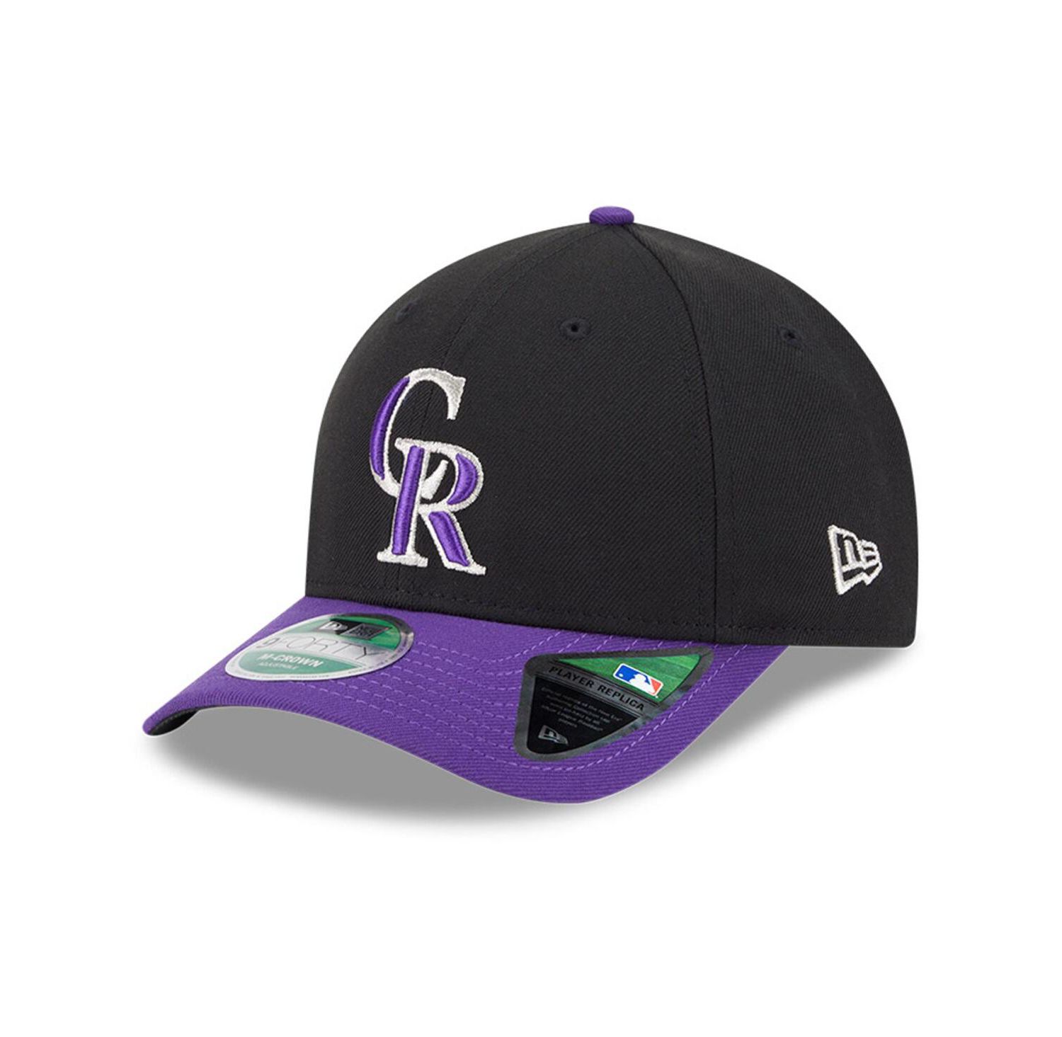 Men's Black/Purple Colorado Rockies Player Replica 9FORTY Adjustable Hat