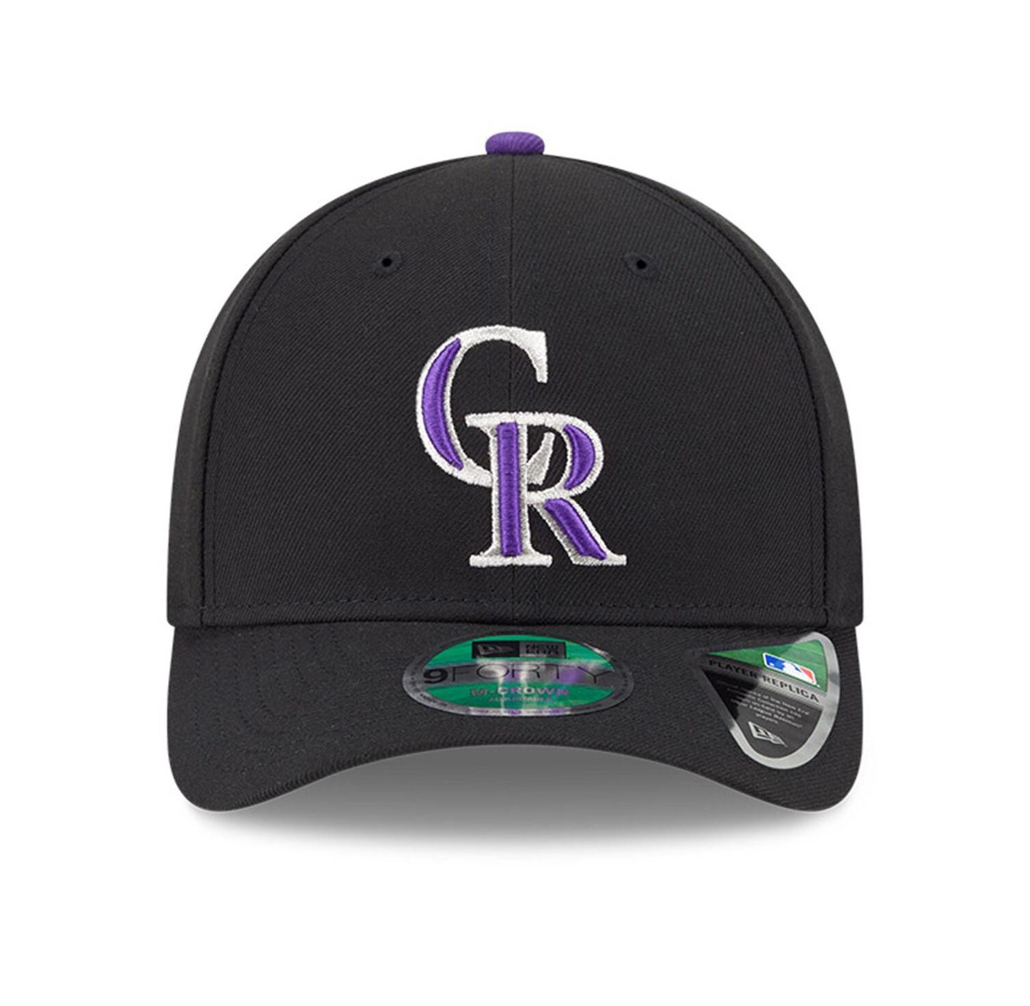 Men's Black Colorado Rockies Player Replica 9FORTY Adjustable Hat