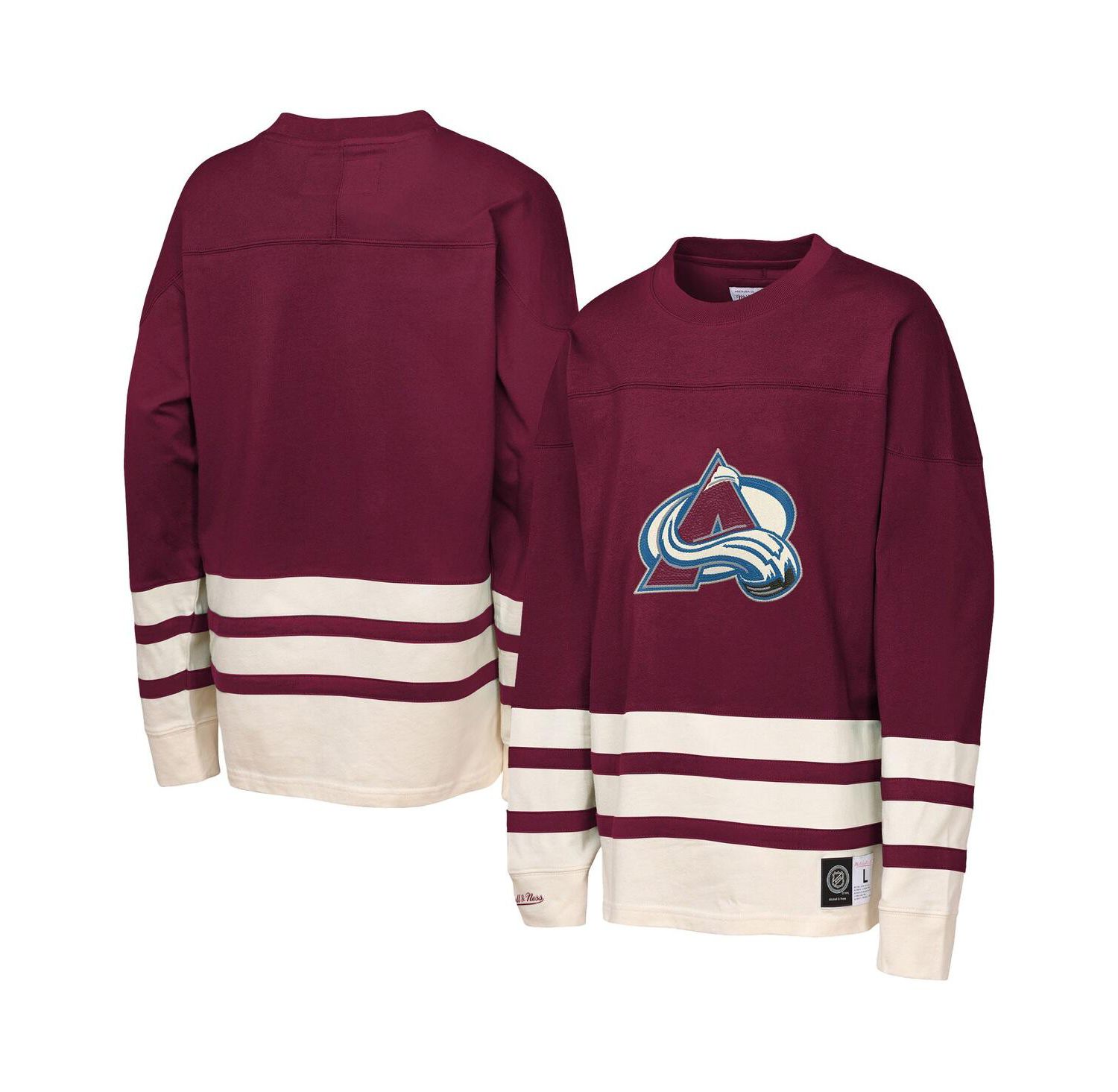 Big Boys and Girls Burgundy Colorado Avalanche Chainstitch Heavyweight Long Sleeve Top