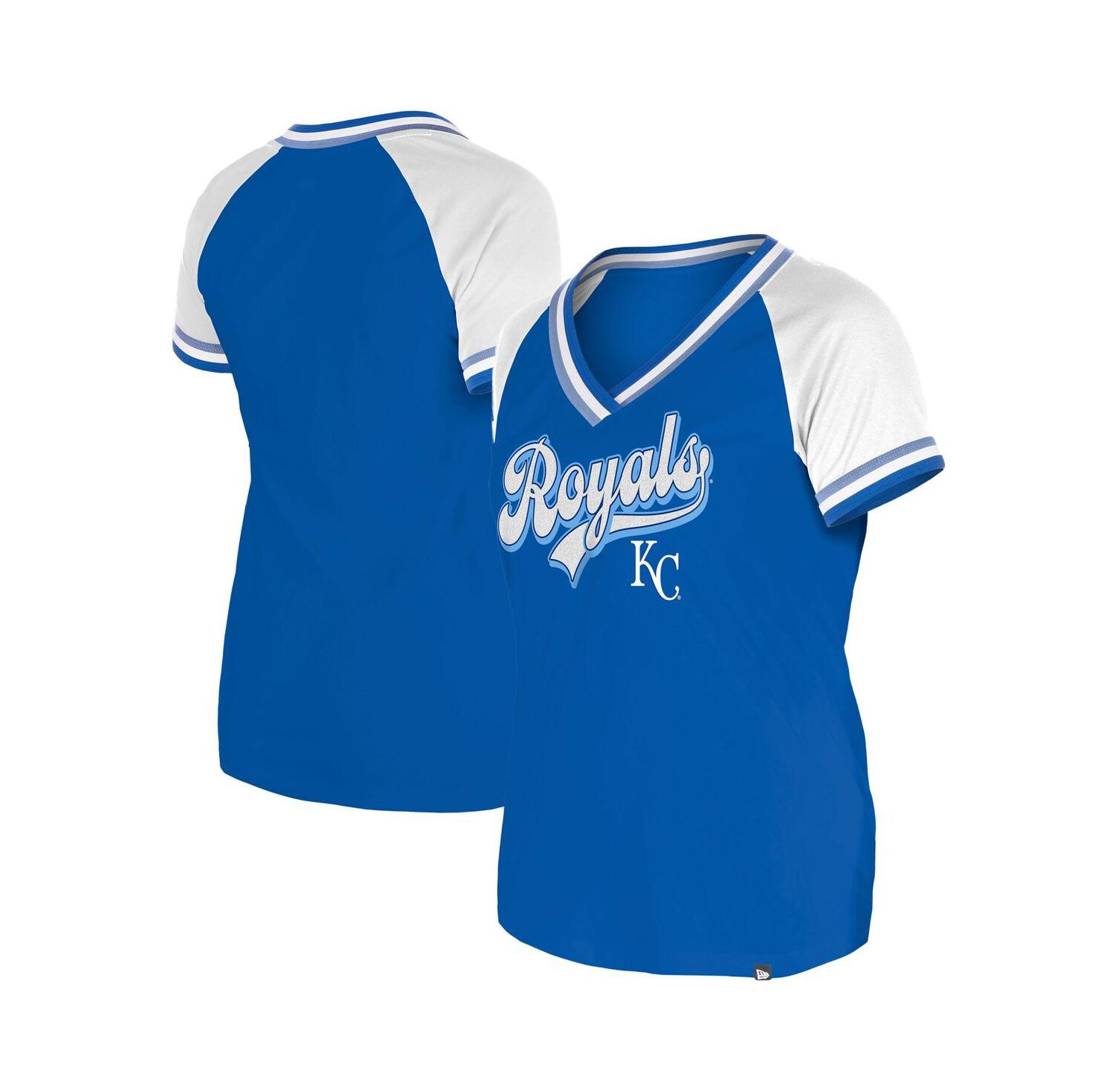 Women's Royal Kansas City Royals Gameday Raglan V-Neck T-Shirt