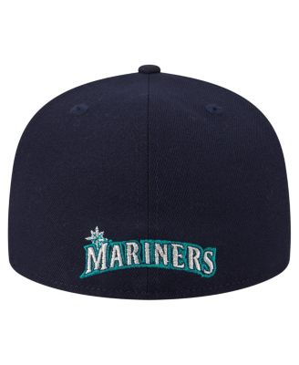 New Era Men's Navy Seattle Mariners Overlap 59FIFTY Fitted Hat