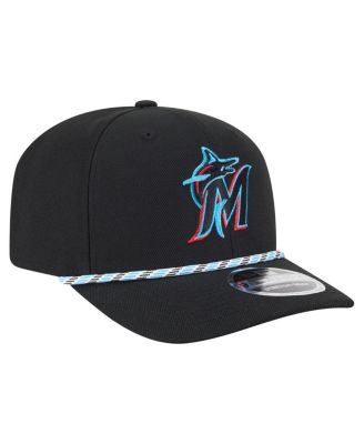 Men's Black Miami Marlins Multi-Rope 9SEVENTY Stretch-Snap Hat