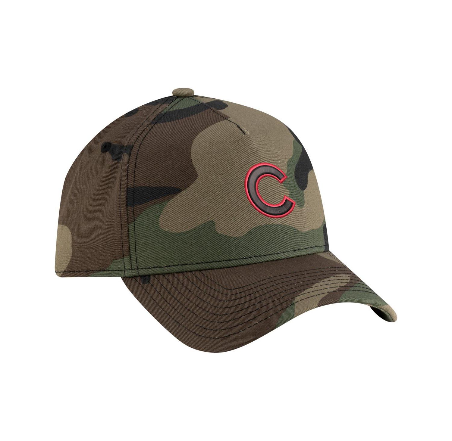 Men's Camo Chicago Cubs Woodland Team Pop 9FORTY A-Frame Adjustable Hat