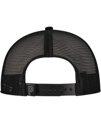 Men's Black Pittsburgh Pirates Retro Bold A-Frame Trucker 9FORTY Adjustable Hat