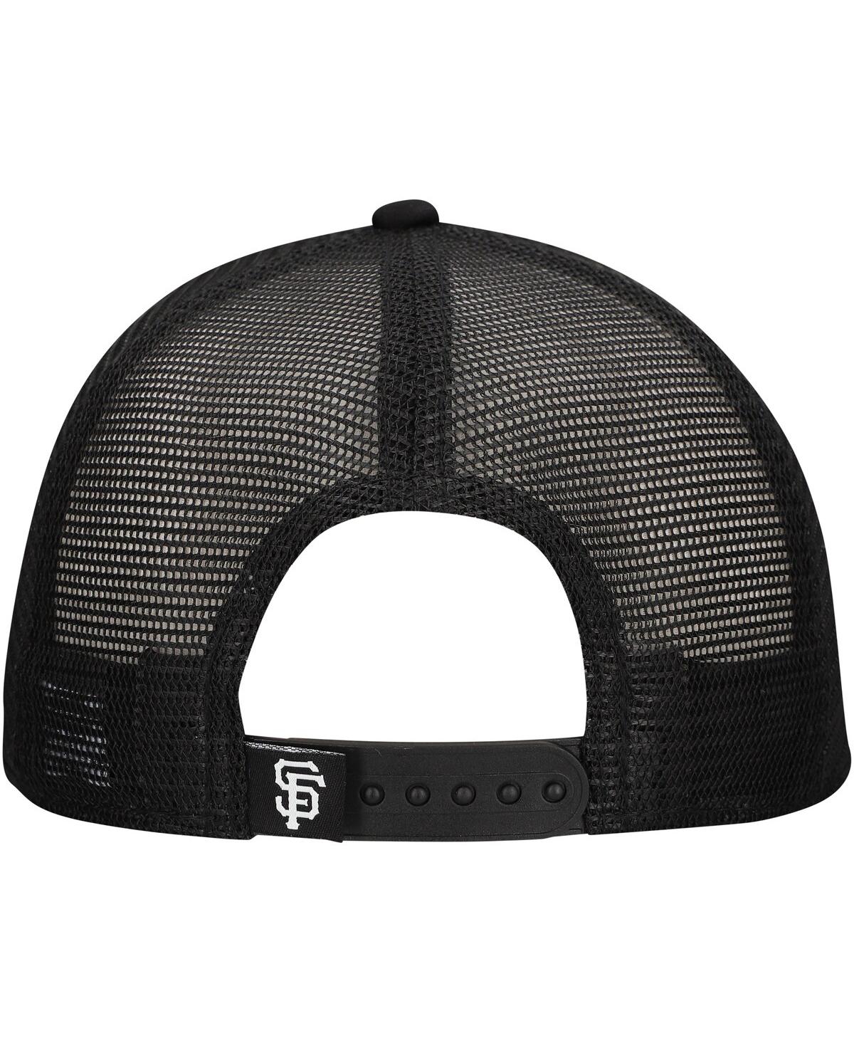 NEW ERA MEN'S BLACK SAN FRANCISCO GIANTS RETRO BOLD A-FRAME TRUCKER 9FORTY ADJUSTABLE HAT 