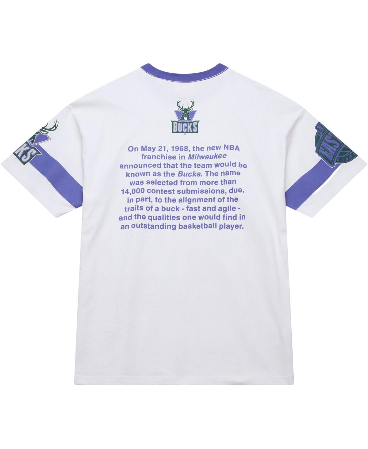 Mitchell & Ness Men's And Women's White Milwaukee Bucks Hardwood Classics Vintage Team Origins Premium T-shirt In White