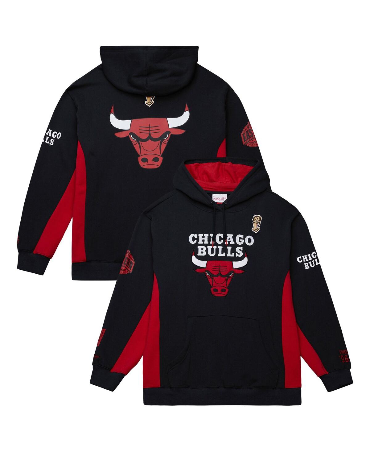 Mitchell & Ness Black Chicago Bulls Hardwood Classics Team Origins Fleece Pullover Hoodie In Black